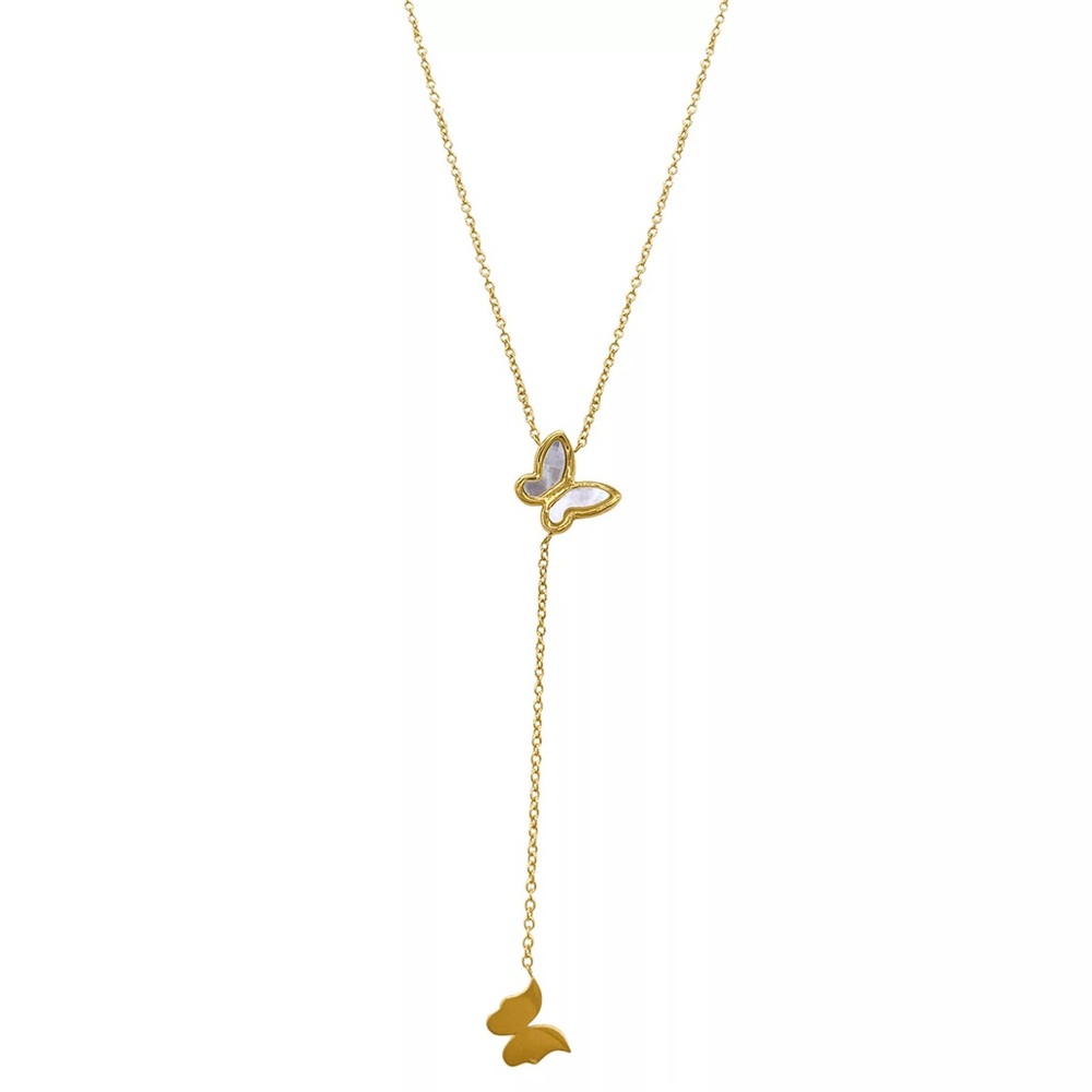 Chic Gold Butterfly Pendant Necklace